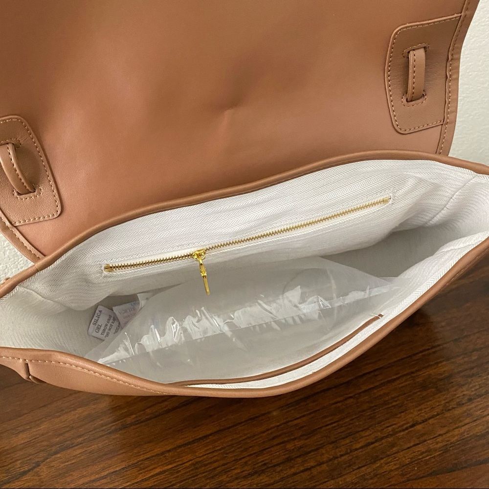 Golden Brown Belted Convertible Classic Shoulder Crossbody Bag Purse - Picture 10 of 14